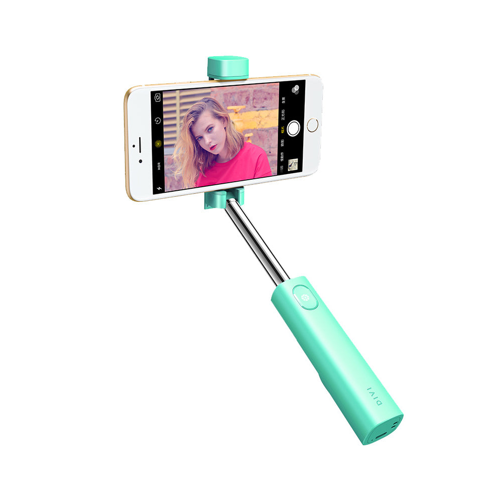 DIVI Wireless Bluetooth Selfie Stick Mini Self Timer - Green