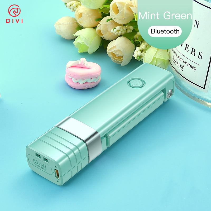 DIVI Wireless Bluetooth Selfie Stick Mini Self Timer - Green