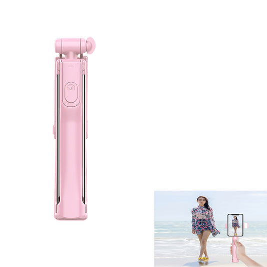 Divi Wireless Bluetooth Selfie Stick Mini Self Timer with Tripod and LED Light - Pink