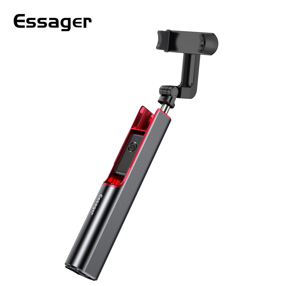 Essager Telescopic Selfie Stick Tripod with Bluetooth Remote Control for iPhone Samsung Huawei - Red