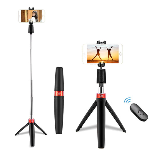 Y9 Self Timer Selfie Stick Remote Control Mobile Phone Universal Timer with Tripod Stand - Black