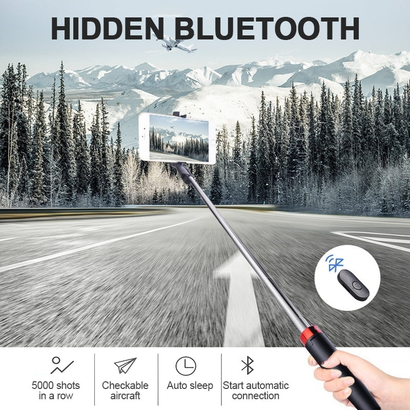 Y9 Self Timer Selfie Stick Remote Control Mobile Phone Universal Timer with Tripod Stand - Black