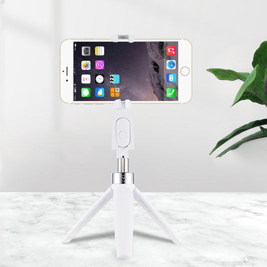 Y9 Self Timer Selfie Stick Remote Control Mobile Phone Universal Timer with Tripod Stand - White