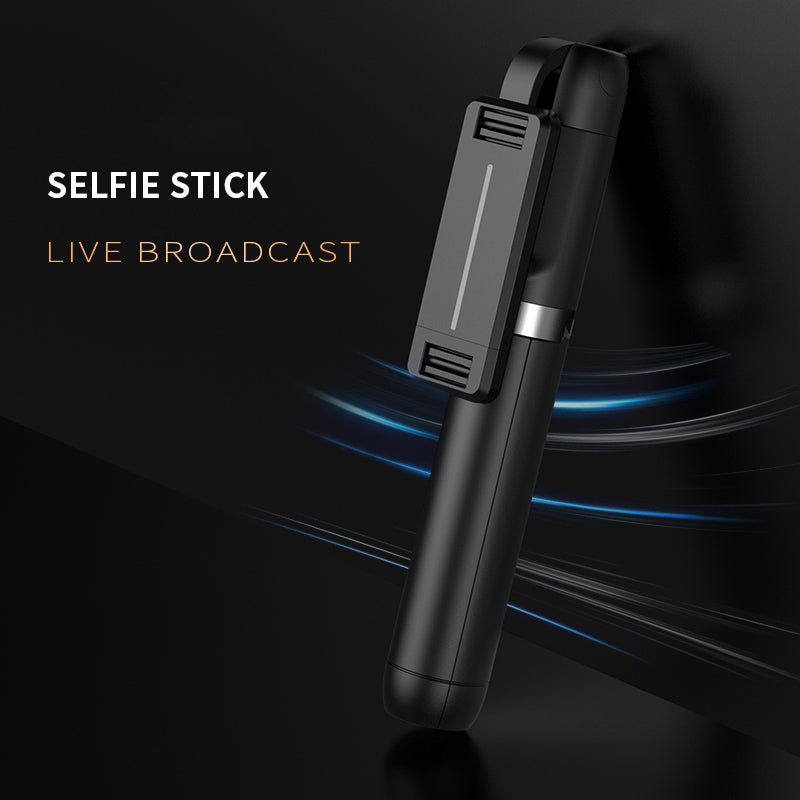 P50 Portable Bluetooth Mobile Phone Selfie Stick Monopod Rotation Extendable Tripod - Black