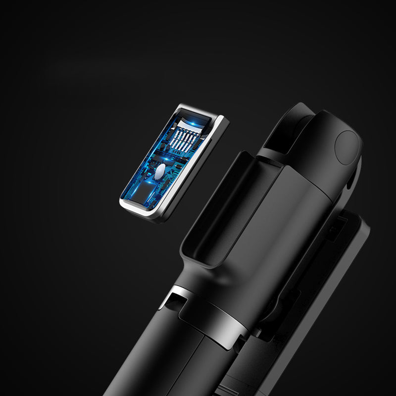 P40 360 Degree Rotation Extendable Tripod Portable Bluetooth Mobile Phone Selfie Stick Monopod - Black