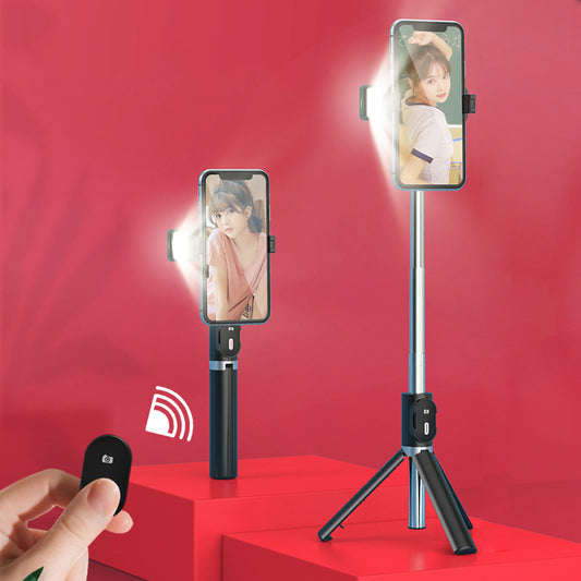 P60D Extendable Tripod 360 Degree Rotation Portable Bluetooth Mobile Phone Selfie Stick Monopod - Black