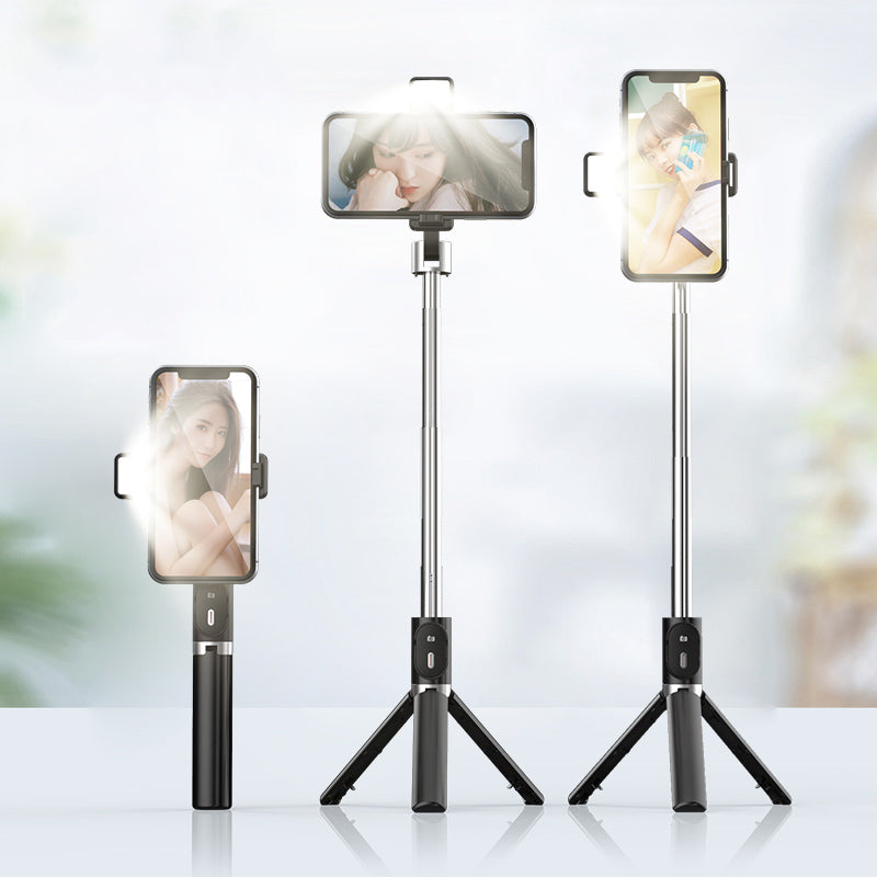 P60D Extendable Tripod 360 Degree Rotation Portable Bluetooth Mobile Phone Selfie Stick Monopod - Black
