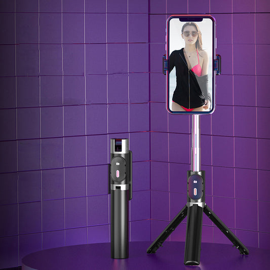 P60 Stainless Steel Retractable Bluetooth Selfie Stick Tripod - Black