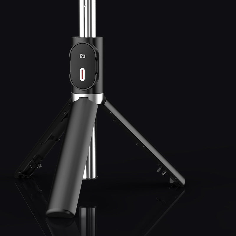 P60 Stainless Steel Retractable Bluetooth Selfie Stick Tripod - Black
