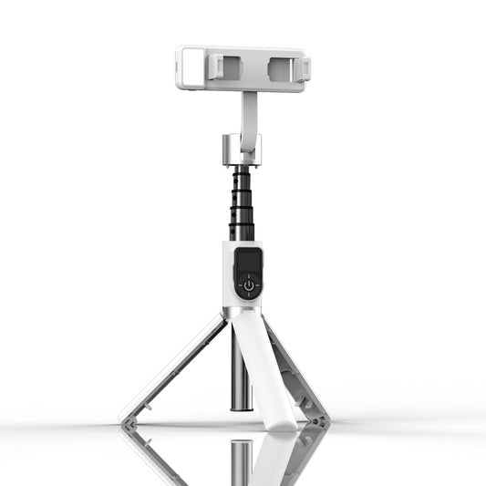 P70D Aluminum Alloy Retractable Bluetooth Selfie Stick LED Fill Light with Tripod - White