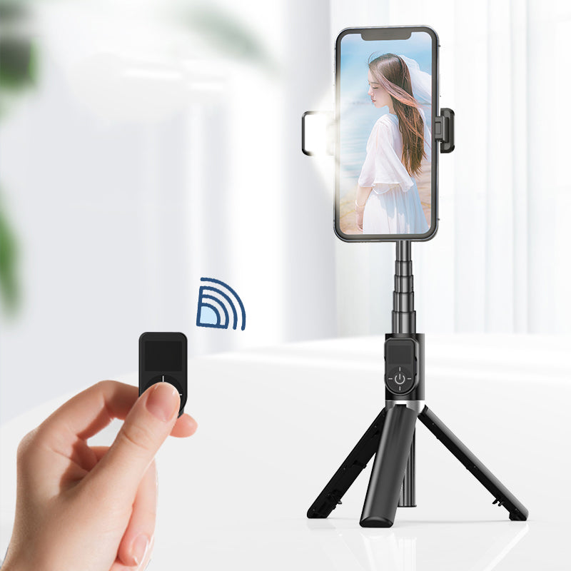 P70D Aluminum Alloy Retractable Bluetooth Selfie Stick LED Fill Light with Tripod - White