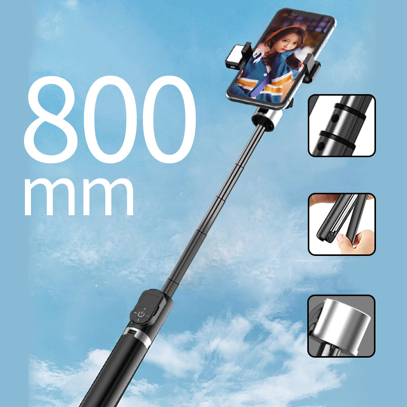 P70D Aluminum Alloy Retractable Bluetooth Selfie Stick LED Fill Light with Tripod - White