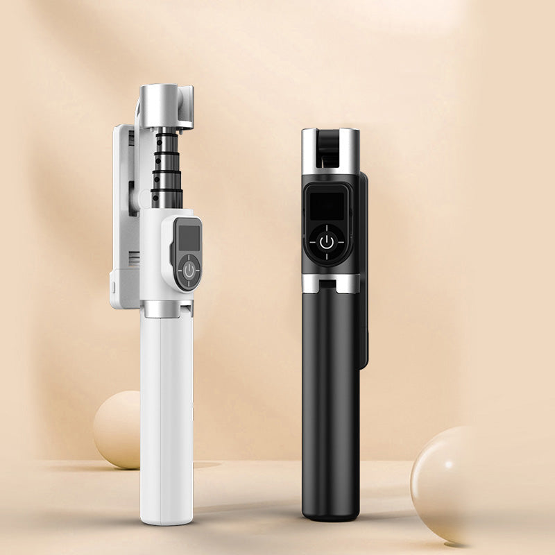 P70D Aluminum Alloy Retractable Bluetooth Selfie Stick LED Fill Light with Tripod - White
