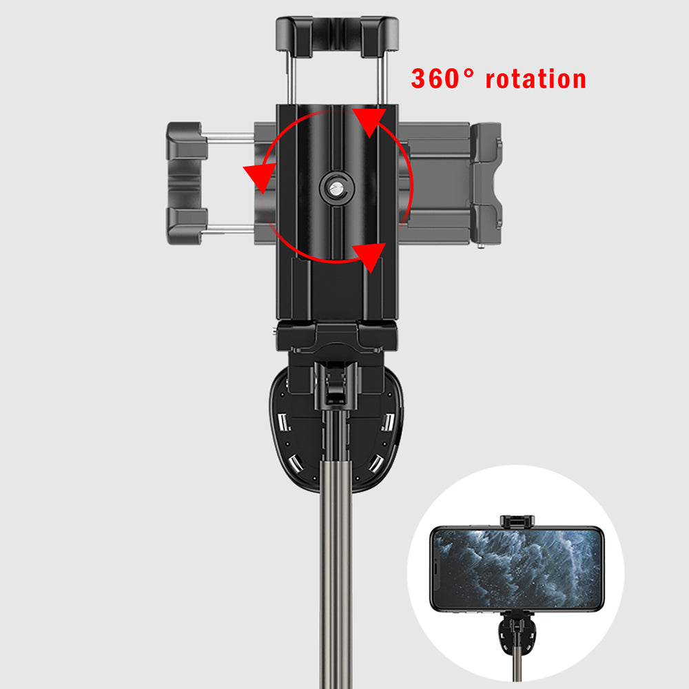 H1 Portable Bluetooth Mobile Phone Selfie Stick Extendable Tripod - Black