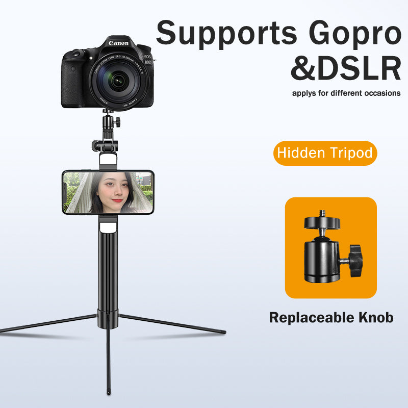 K30 Bluetooth Selfie Stick Extendable Tripod Handheld Gimbal Stabilizer Fill Light