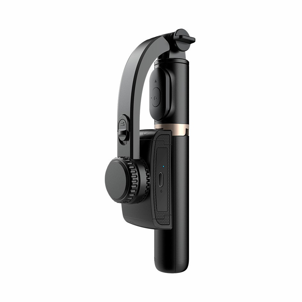 Q08 450mAh Anti-Shake 360-Degree Gimbal Tripod Bluetooth Selfie Stick Aluminum Alloy Pole - Black