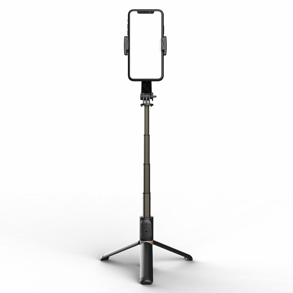 Q08 450mAh Anti-Shake 360-Degree Gimbal Tripod Bluetooth Selfie Stick Aluminum Alloy Pole - Black