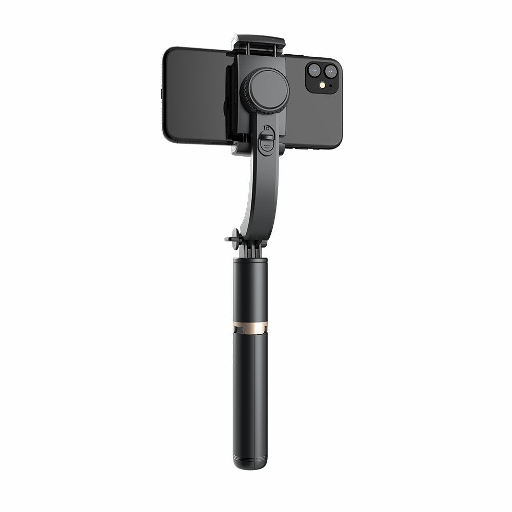 Q08 450mAh Anti-Shake 360-Degree Gimbal Tripod Bluetooth Selfie Stick Aluminum Alloy Pole - Black