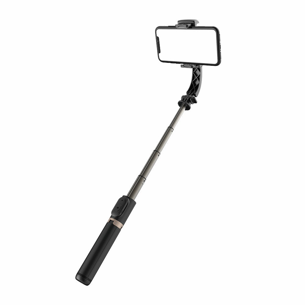 Q08 450mAh Anti-Shake 360-Degree Gimbal Tripod Bluetooth Selfie Stick Aluminum Alloy Pole - Black