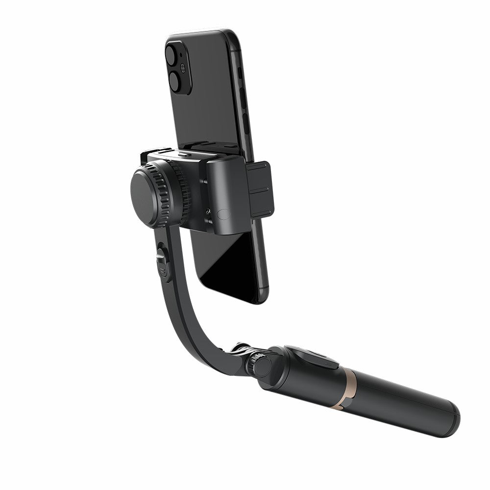Q08 450mAh Anti-Shake 360-Degree Gimbal Tripod Bluetooth Selfie Stick Aluminum Alloy Pole - Black