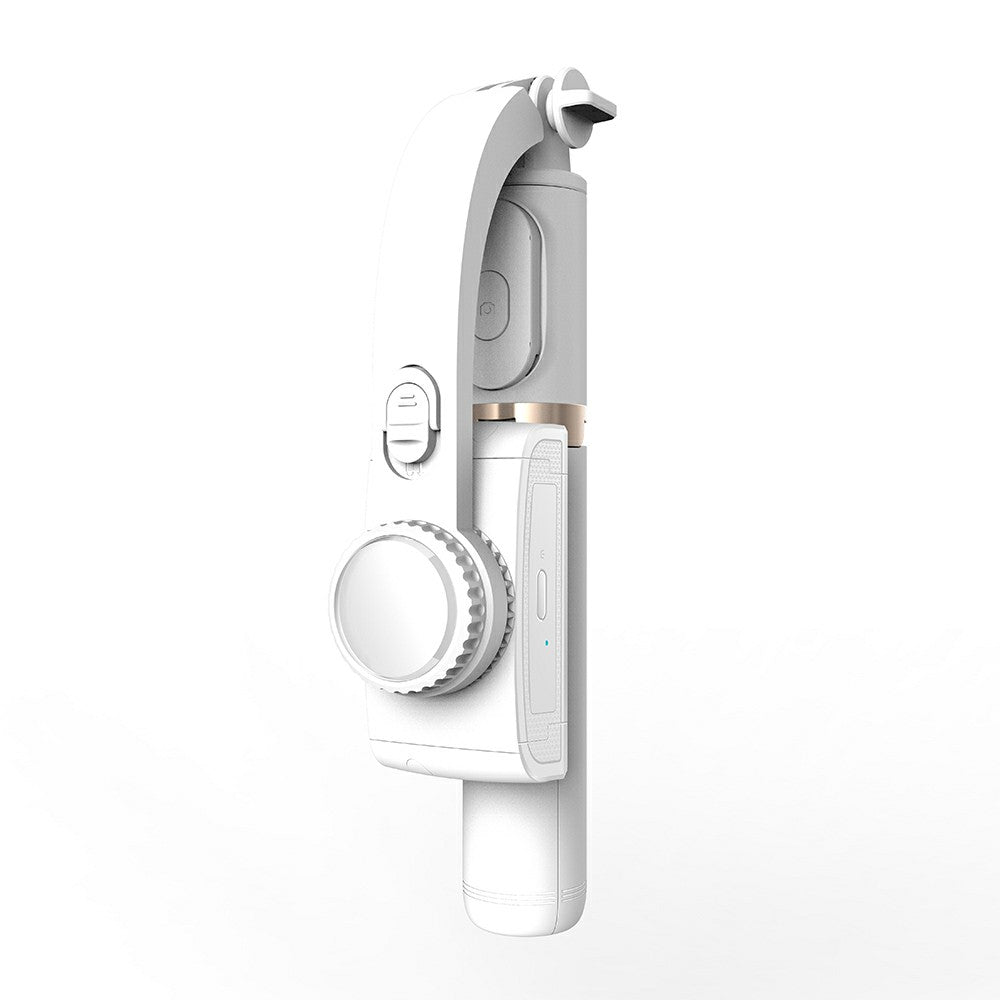 Q08 450mAh Anti-Shake 360-Degree Gimbal Tripod Bluetooth Selfie Stick Aluminum Alloy Pole - White