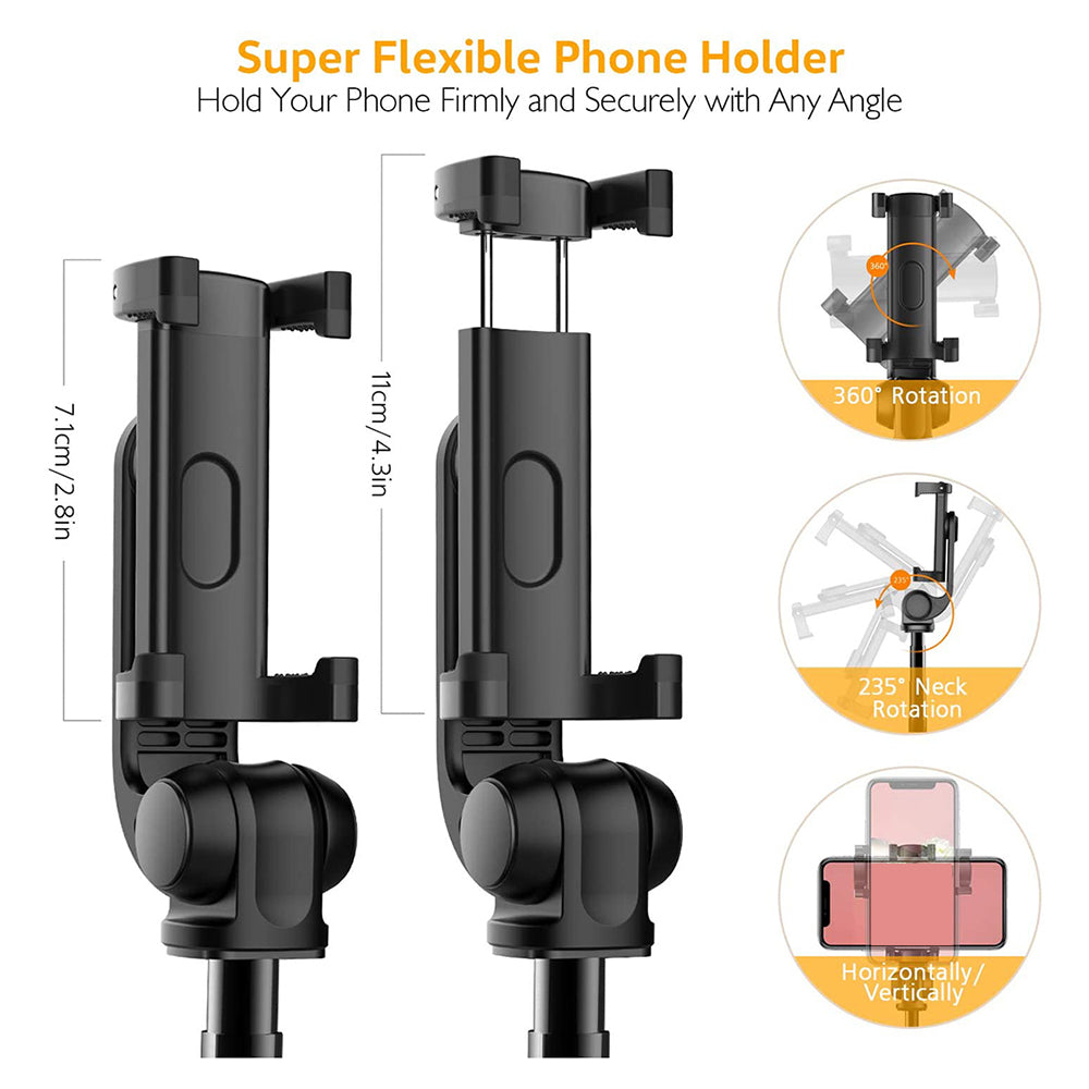 WONEW BR21 Anti-shake Tripod Bluetooth Selfie Stick - Black