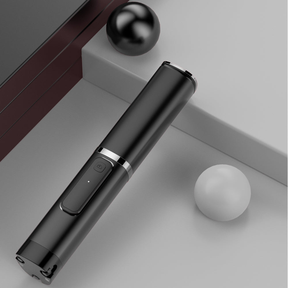PHANTOM 999 Portable Bluetooth Selfie Stick with Hidden Tripod Expandable Remote Control Phone Selfie Stick for Android Apple - Black