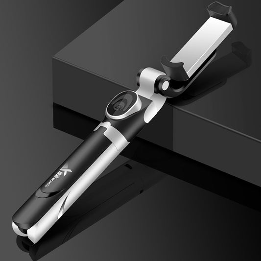 XT09 Bluetooth Remote Control 360 Degree Rotation Extendable Selfie Stick Tripod - Black / White