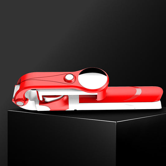 XT09s Bluetooth Remote Control 360 Degree Rotation Extendable Selfie Stick Tripod with Mirror - Red