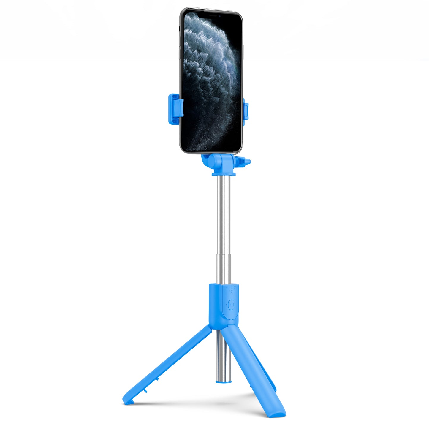 R1 Mobile Bluetooth Selfie Stick Tripod Remote Control Telescopic Rod Live Streaming Bracket - Blue