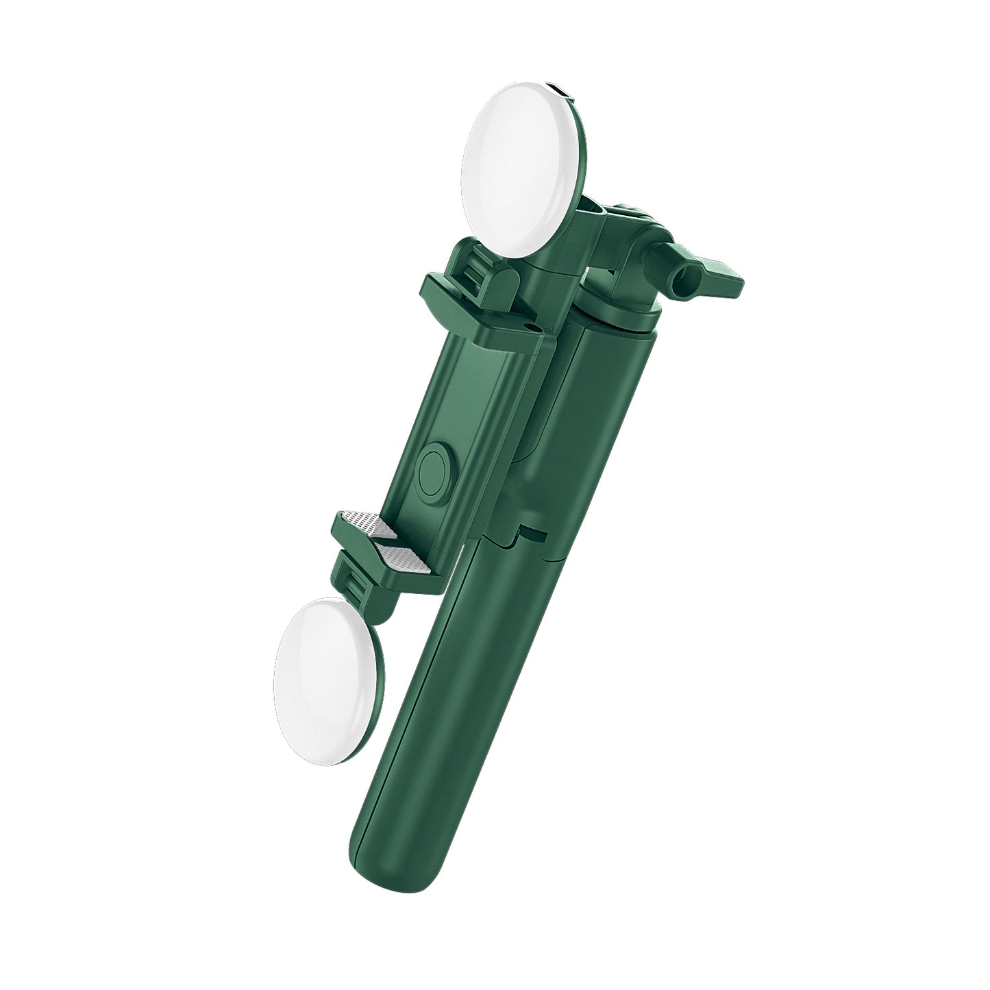R8X Retractable Rod Dual-light Tripod Fill Light Selfie Stick with Bluetooth Remote Control[Single Button] - Dark Green