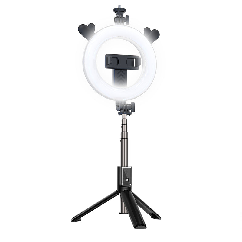 P40D 6inch Ring Light with Bluetooth Remote Control Retractable Selfie Stick Tripod - Deer Horns