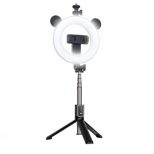 P40D 6inch Ring Light with Bluetooth Remote Control Retractable Selfie Stick Tripod - Bear Ears