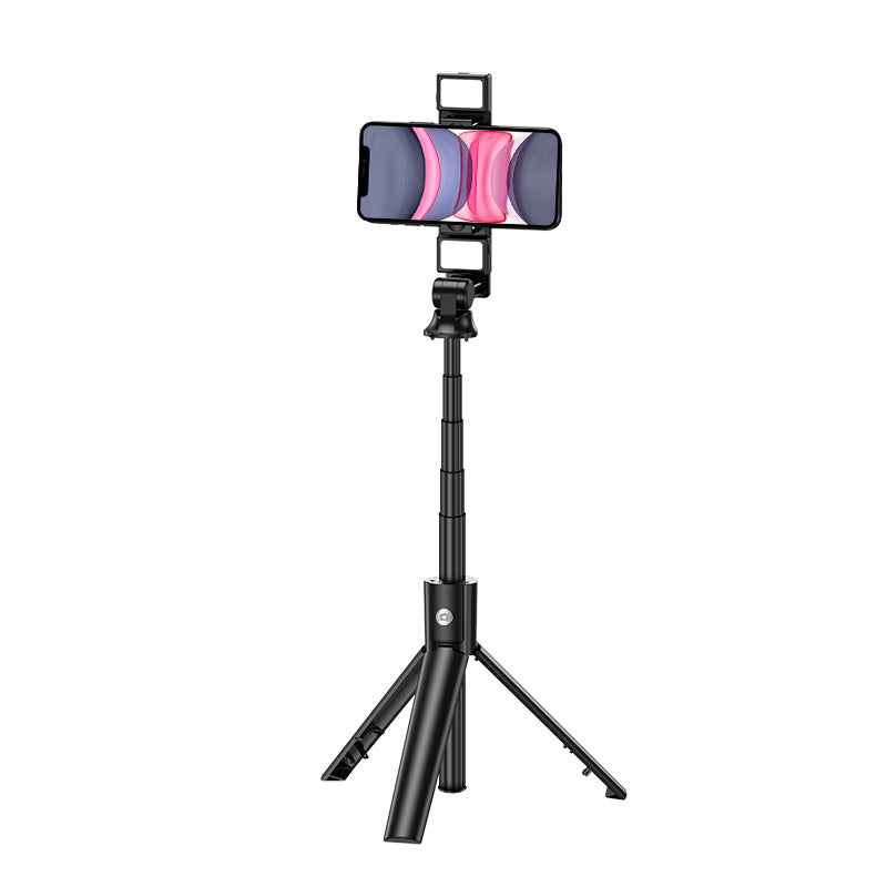 K22-D Bluetooth Selfie Stick Multi-function Selfie Tripod Phone Holder Aluminum Alloy Adjustable Phone Stand with Dual Fill Lights for Live Streaming