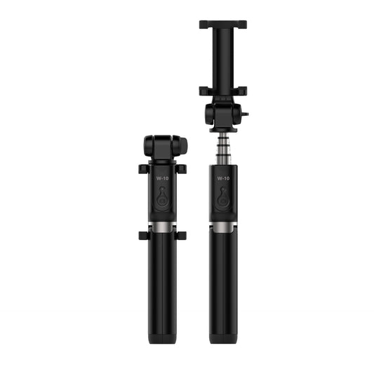 W-10 Bluetooth Multifunctional Selfie Stick Live Streaming Phone Holder Hidden Telescopic Tripod - Black