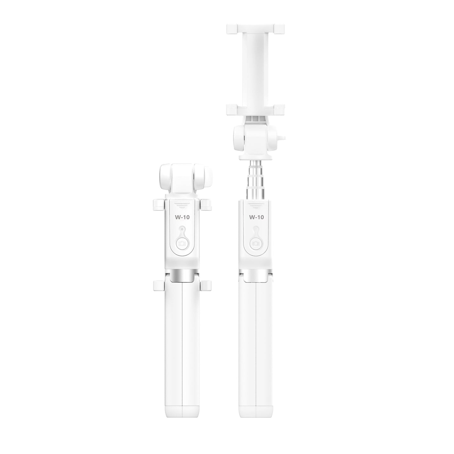 W-10 Bluetooth Multifunctional Selfie Stick Live Streaming Phone Holder Hidden Telescopic Tripod - White