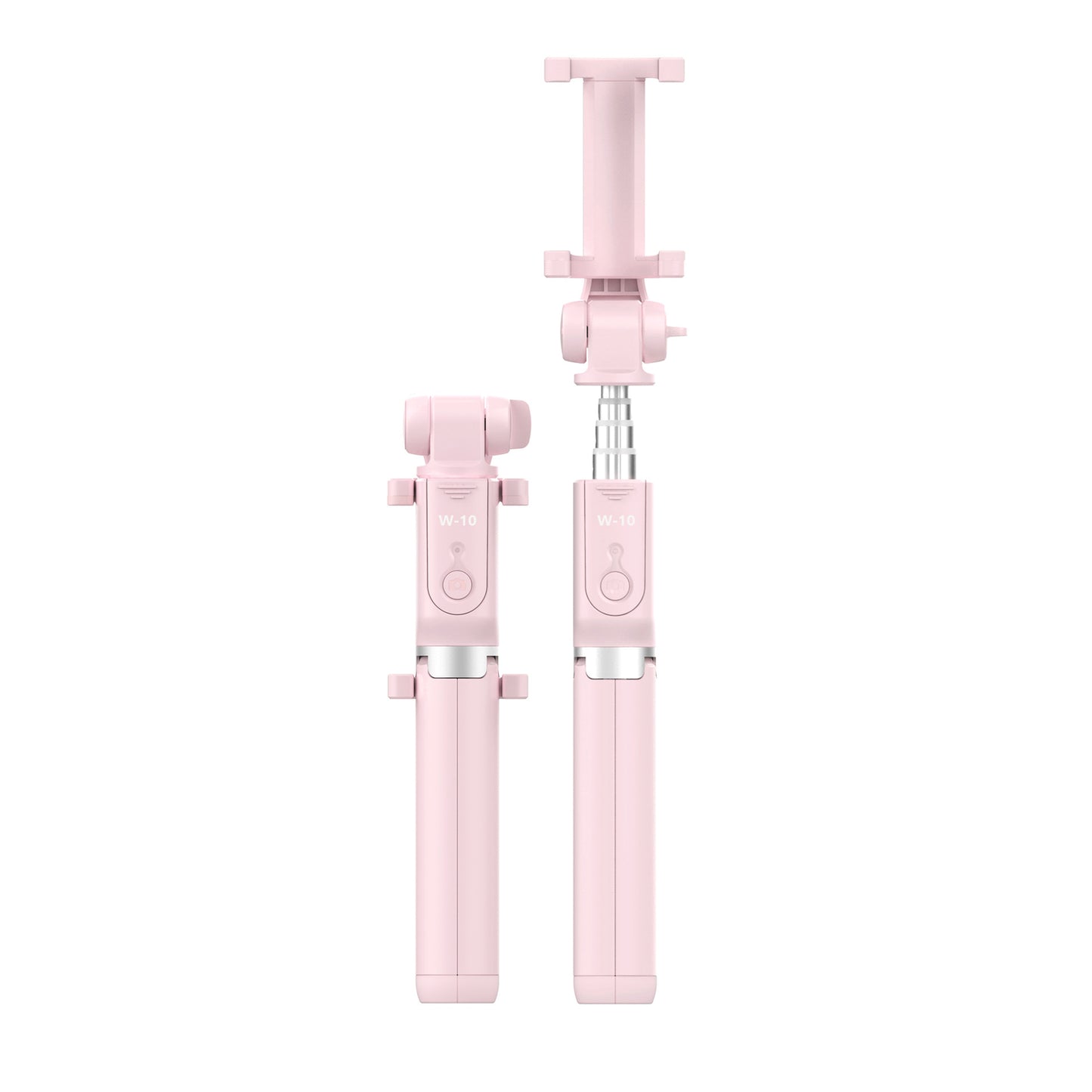 W-10 Bluetooth Multifunctional Selfie Stick Live Streaming Hidden Telescopic Tripod with Fill Light - Pink