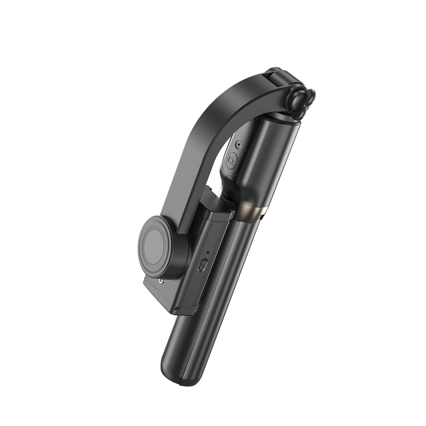 R15 Folding Anti-shake Mobile Phone Selfie Stick Stabilizer Adjustable Tripod Stand for iOS Android - Black