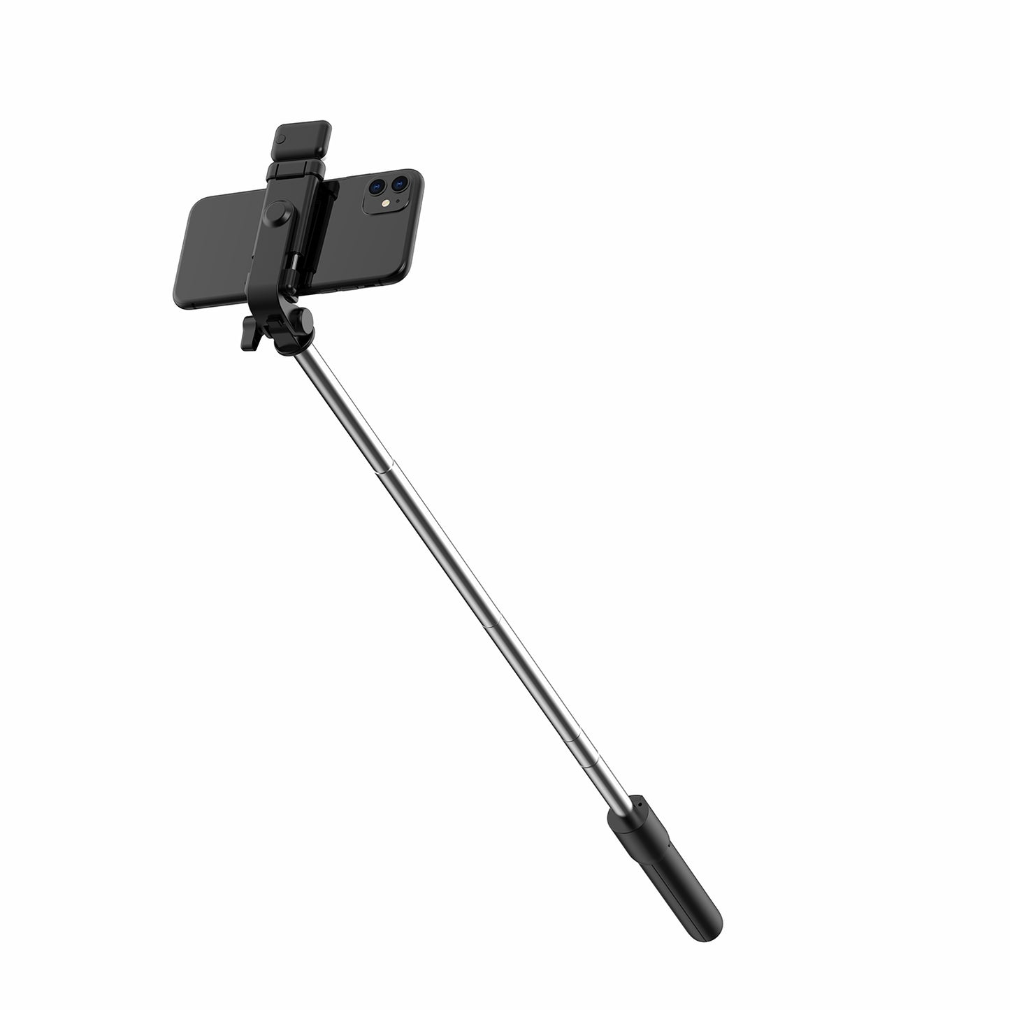 R1S Bluetooth Remote Control 360 Degree Rotation Folding Telescopic Selfie Stick Tripod with Fill Light - Black
