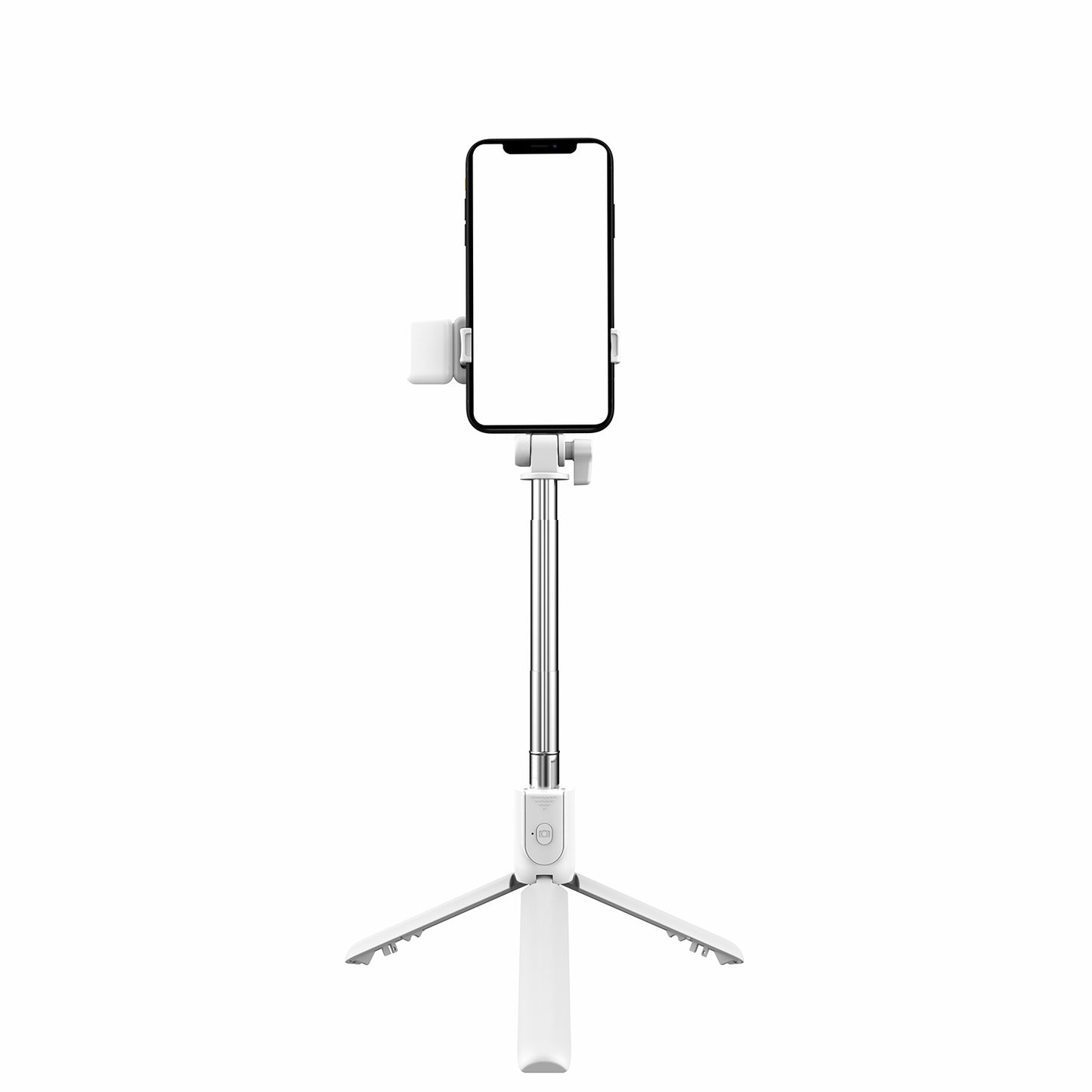 R1S Bluetooth Remote Control 360 Degree Rotation Folding Telescopic Selfie Stick Tripod with Fill Light - White