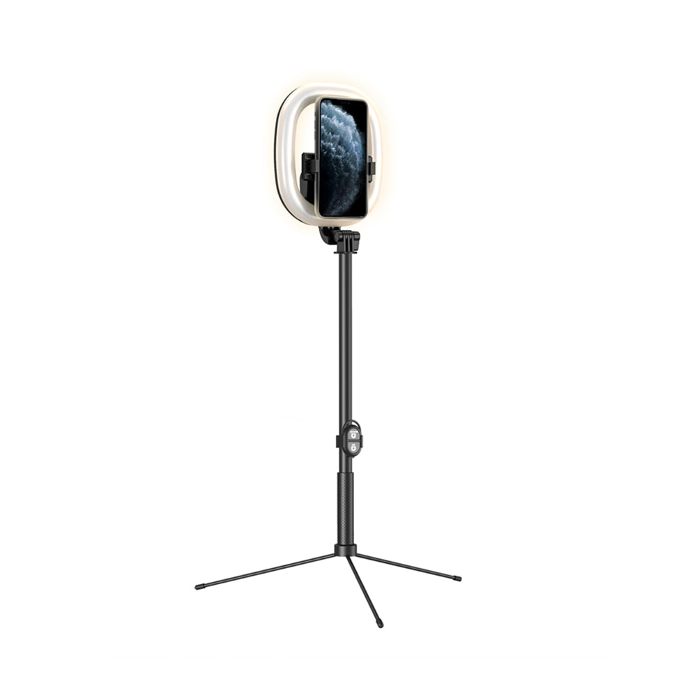 R11 1.8m Telescopic Bluetooth Selfie Stick Tripod Stand with 6inch LED Ring Light