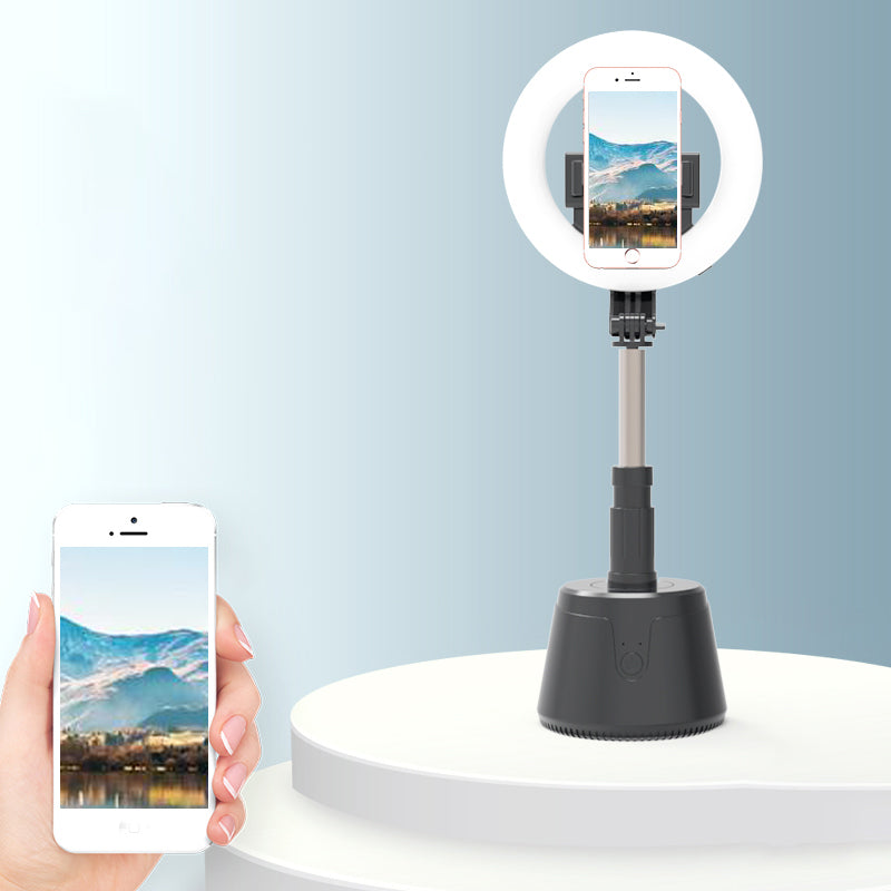 A180 Cordlesss Telescopic Folding Fill Light Dimmable Desktop LED Ring Light with Pan Tilt Phone Mount