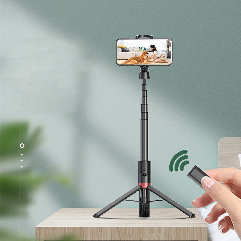 SEAJIC AB403 Selfie Stick Tripod Extendable 2 in 1 Aluminum Bluetooth Selfie Stick with Remote Shutter - White / Silver