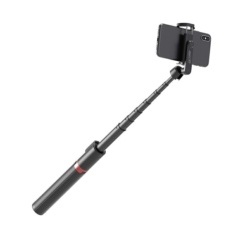 SEAJIC AB403 Selfie Stick Tripod Extendable 2 in 1 Aluminum Bluetooth Selfie Stick with Remote Shutter - White / Silver