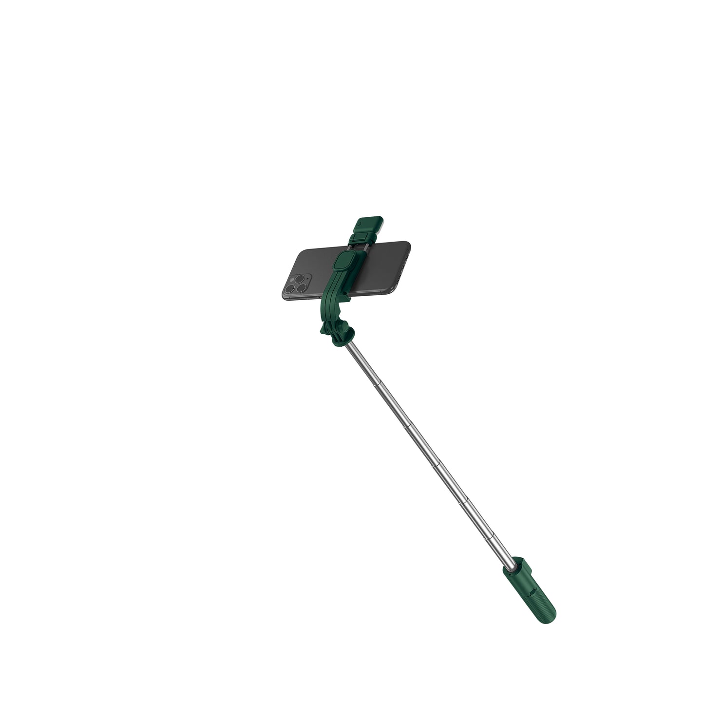 H8s Wireless Bluetooth Selfie Stick Foldable Mini Tripod Telescopic Monopod with Fill Light Remote Control for Smartphone - Blackish Green