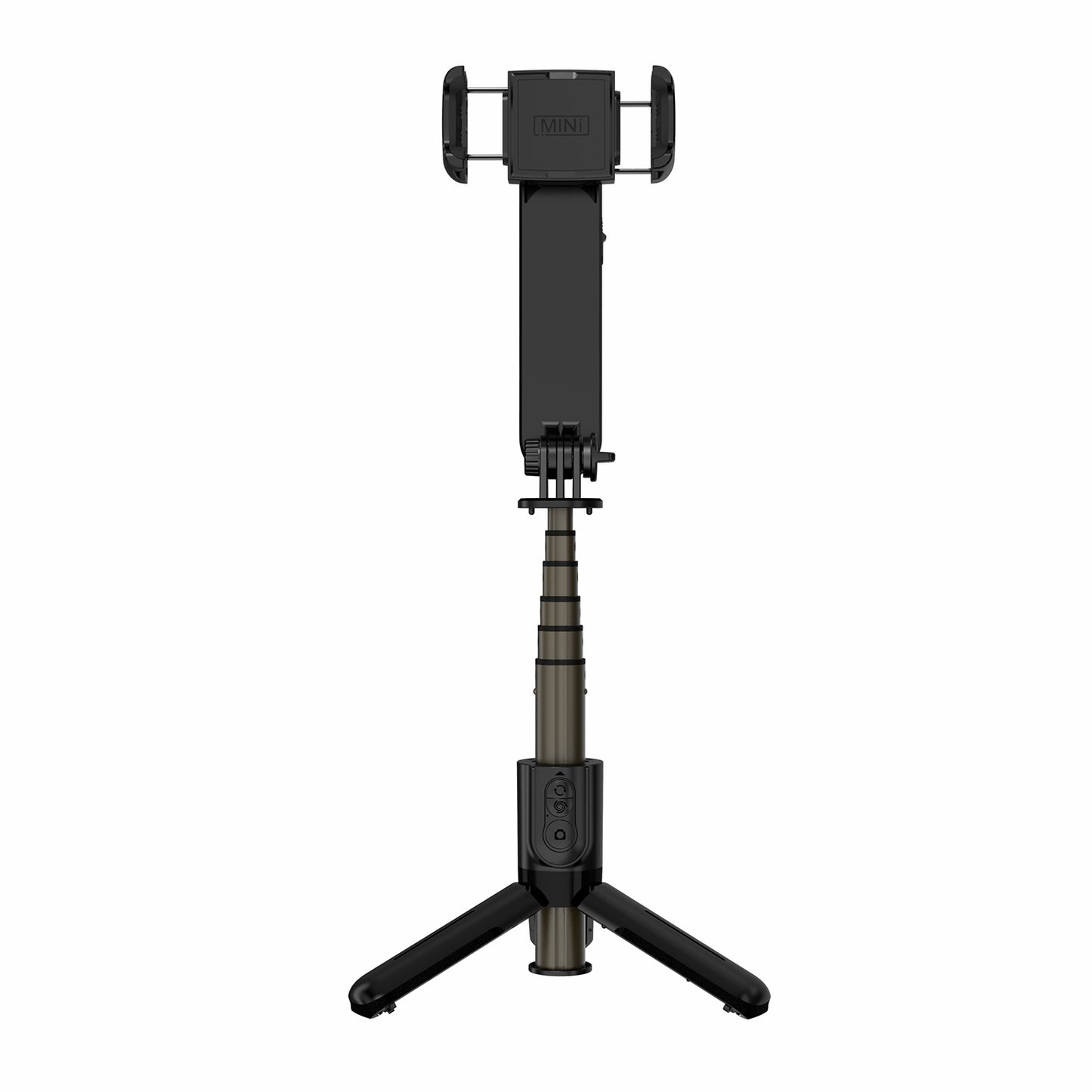 L09 Bluetooth Selfie Stick Tripod Gimbal Stabilizer with Dimmable Fill Light Extendable Remote Shutter Monopod - Black
