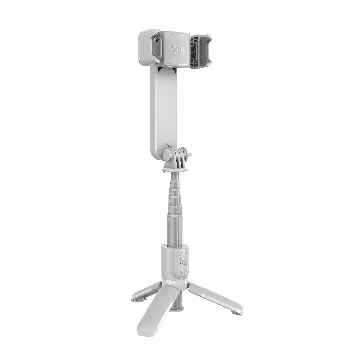 L09 Bluetooth Selfie Stick Tripod Gimbal Stabilizer with Dimmable Fill Light Extendable Remote Shutter Monopod - White
