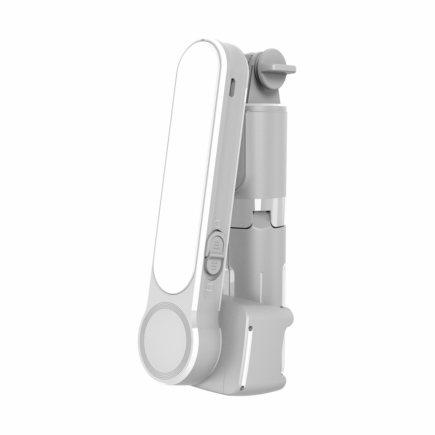 L09 Bluetooth Selfie Stick Tripod Gimbal Stabilizer with Dimmable Fill Light Extendable Remote Shutter Monopod - White