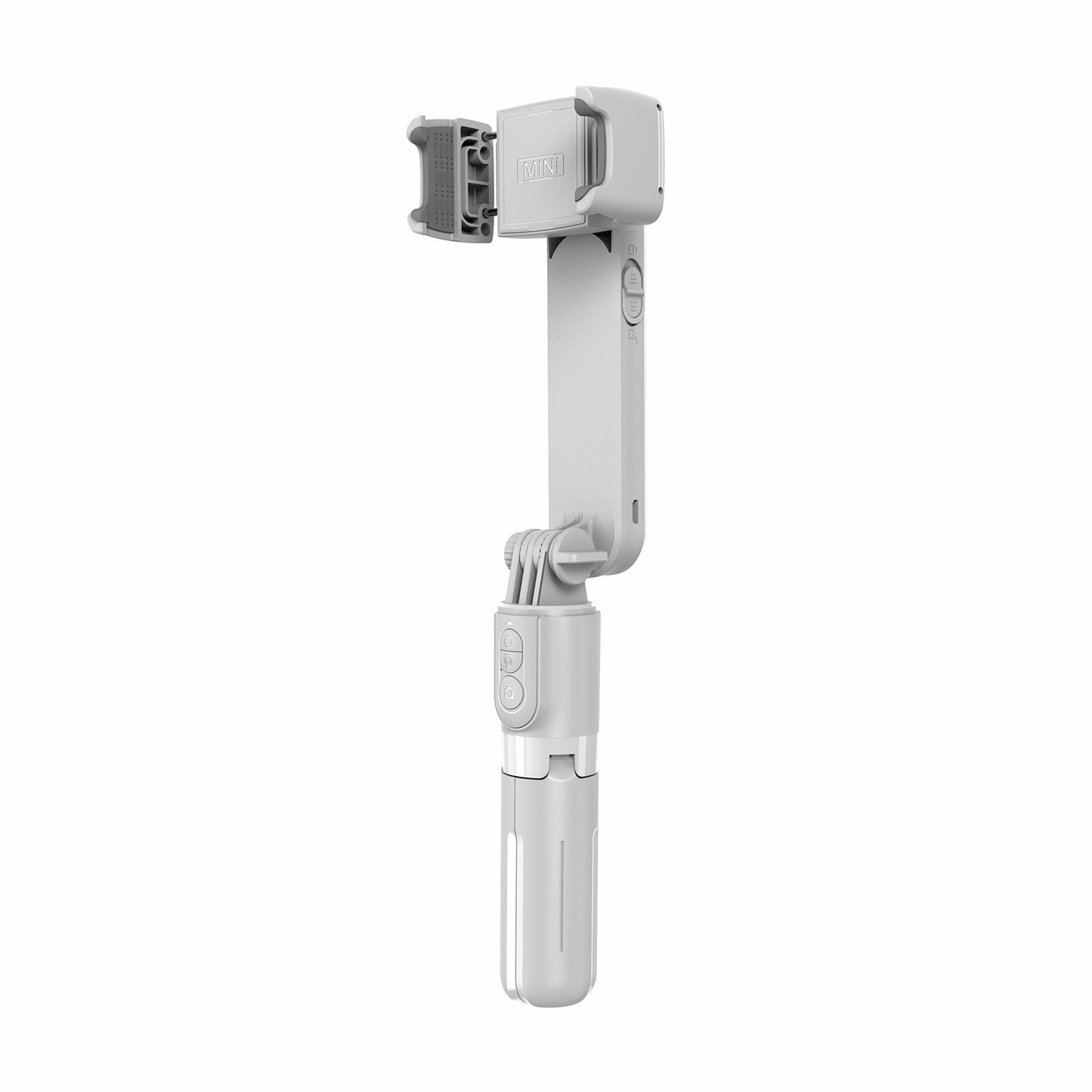L09 Bluetooth Selfie Stick Tripod Gimbal Stabilizer with Dimmable Fill Light Extendable Remote Shutter Monopod - White