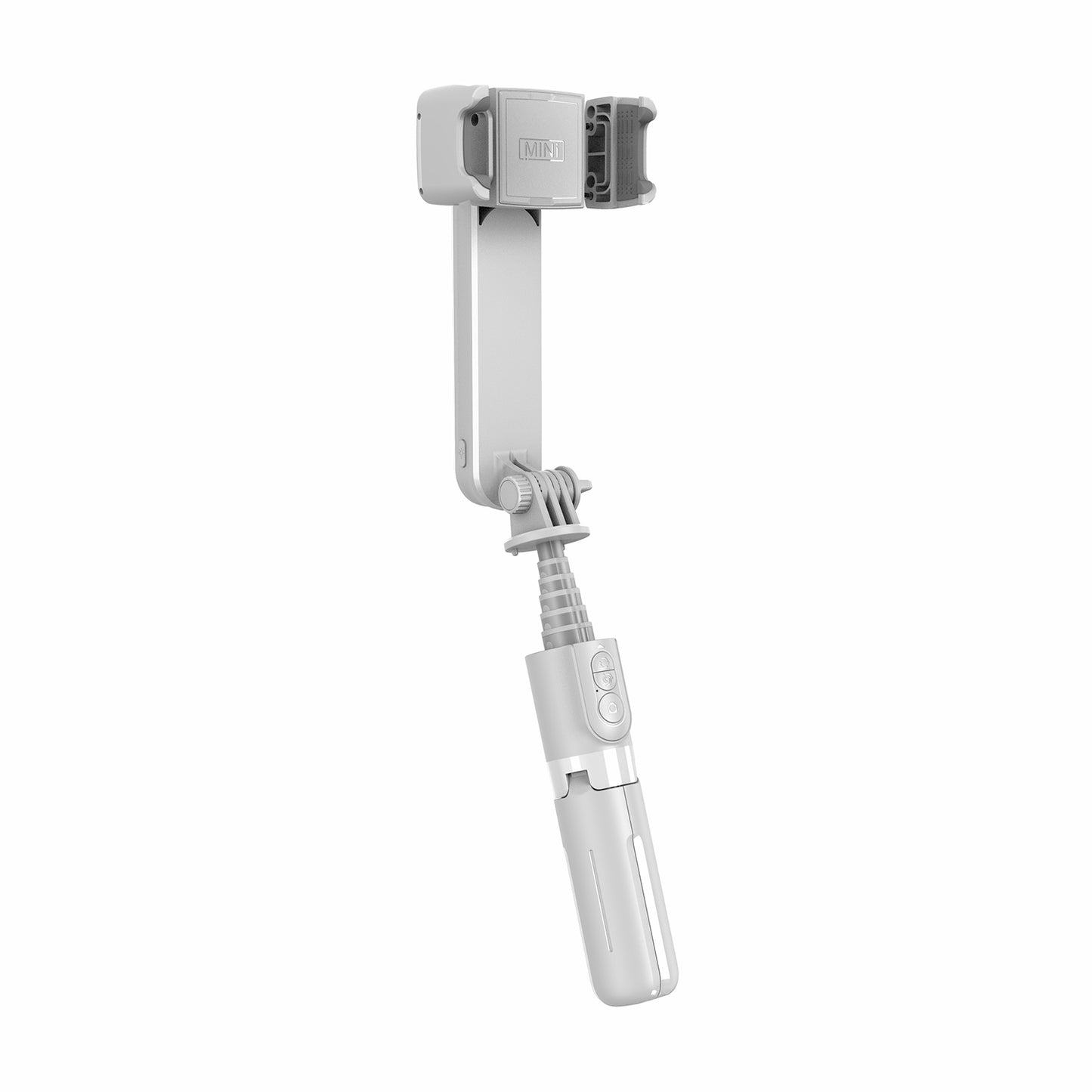 L09 Bluetooth Selfie Stick Tripod Gimbal Stabilizer with Dimmable Fill Light Extendable Remote Shutter Monopod - White